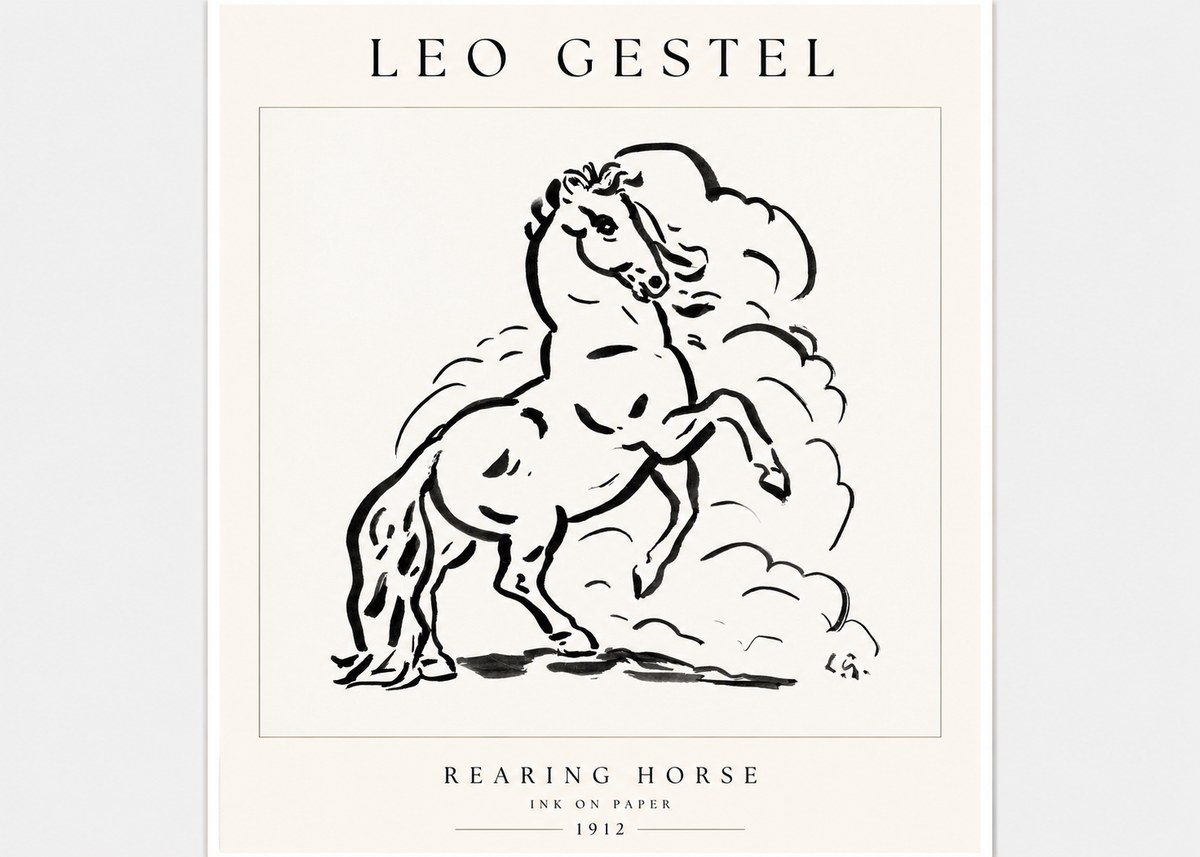 Leo Gestel Rearing Horse No1 - Póster
