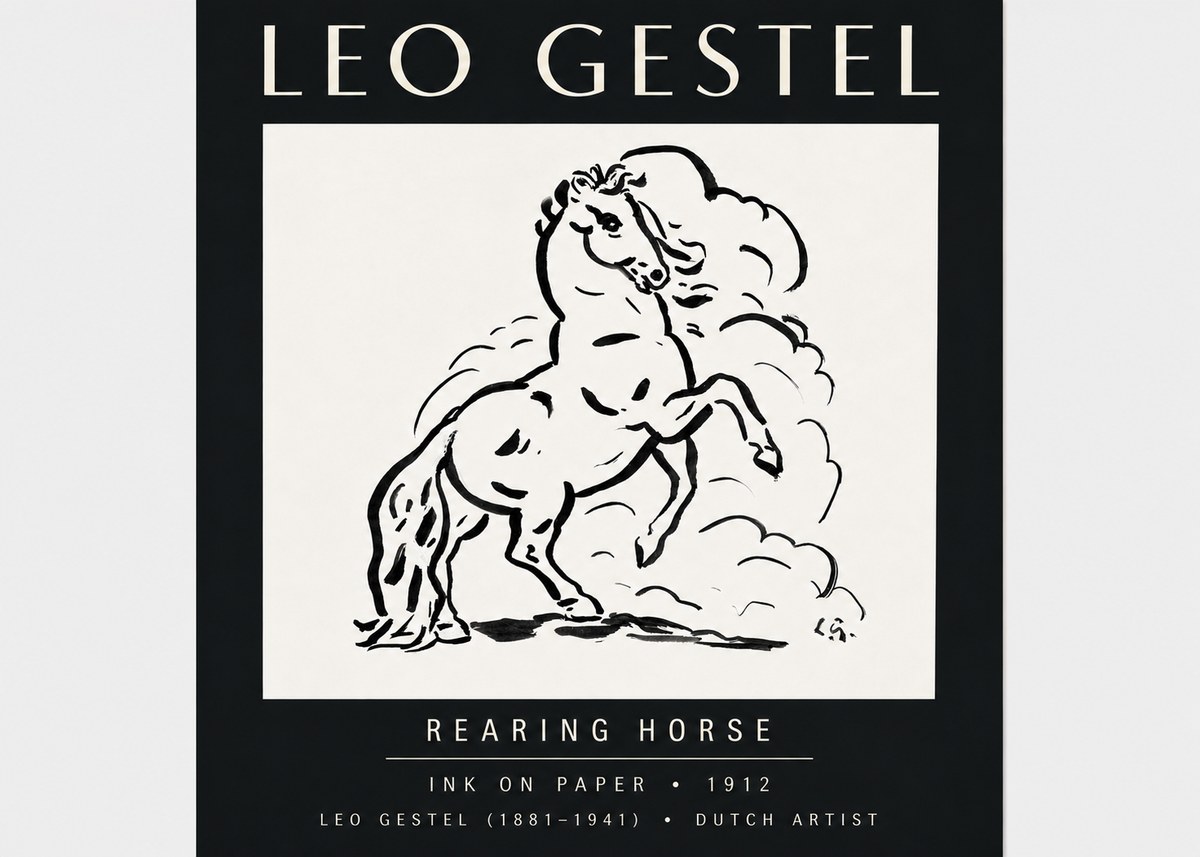 Leo Gestel Rearing Horse No4 - Póster