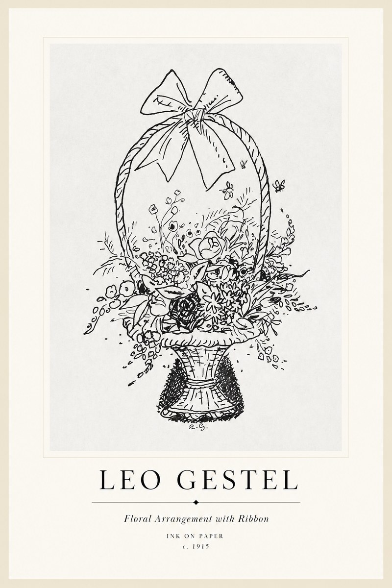 Leo Gestel Floral Arrangement with Ribbon No1 - Póster