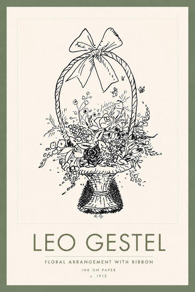 Leo Gestel Floral Arrangement with Ribbon No2 - Póster