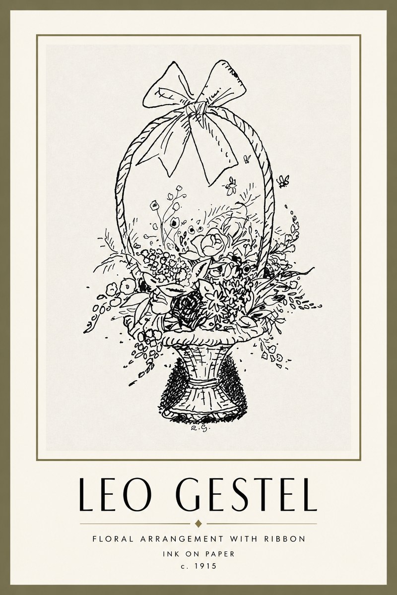 Leo Gestel Floral Arrangement with Ribbon No4 - Póster