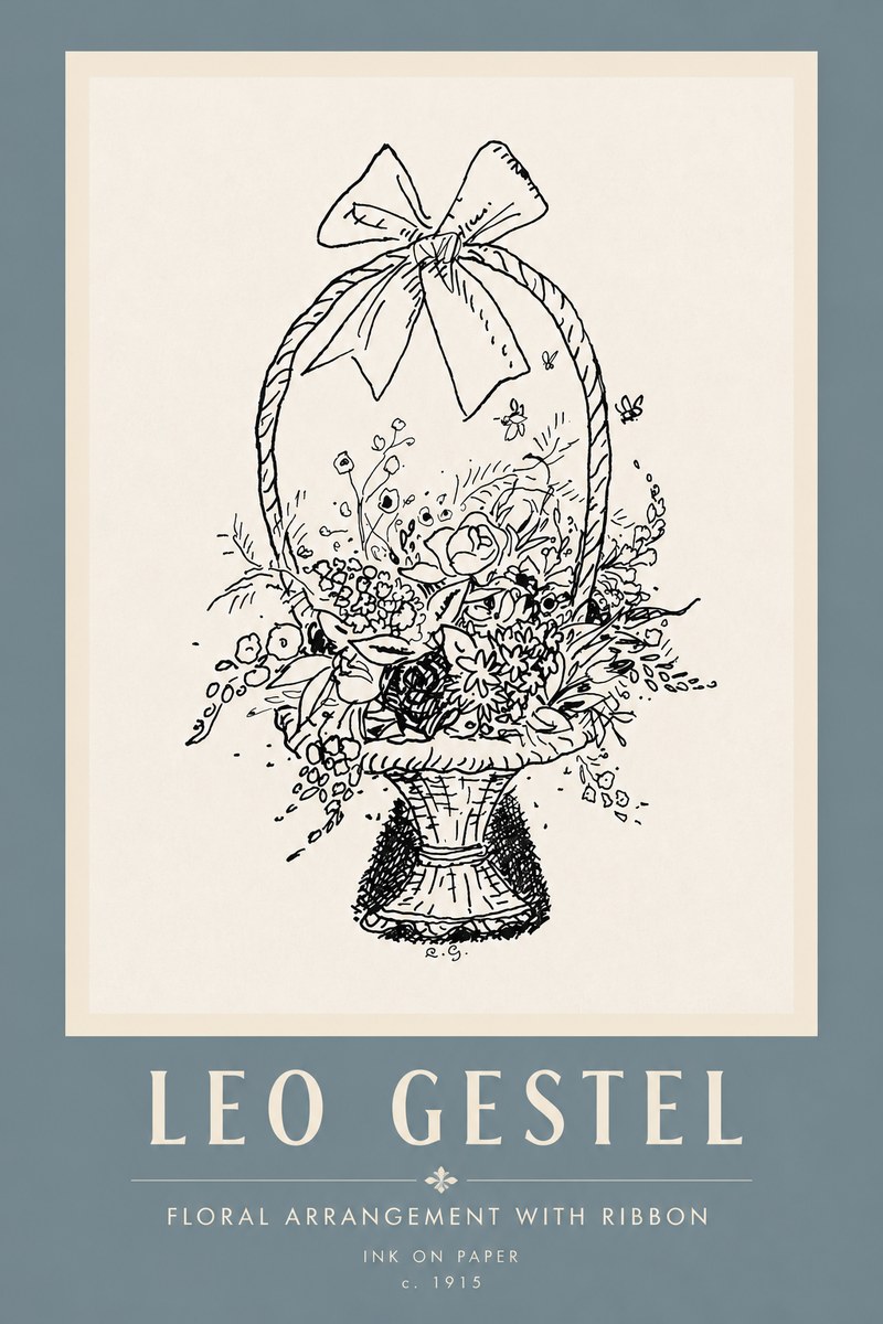 Leo Gestel Floral Arrangement with Ribbon No5 - Póster