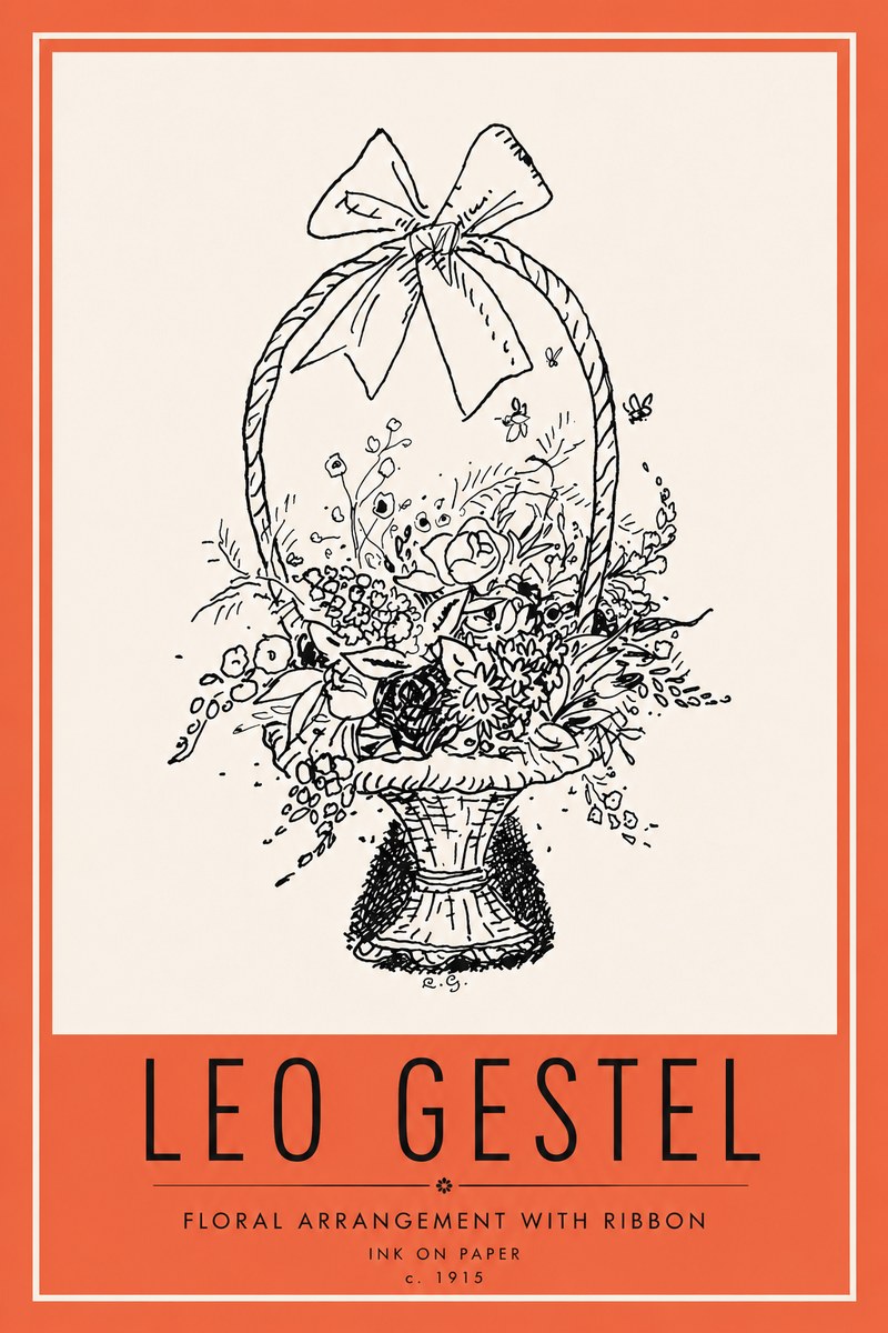 Leo Gestel Floral Arrangement with Ribbon No6 - Póster