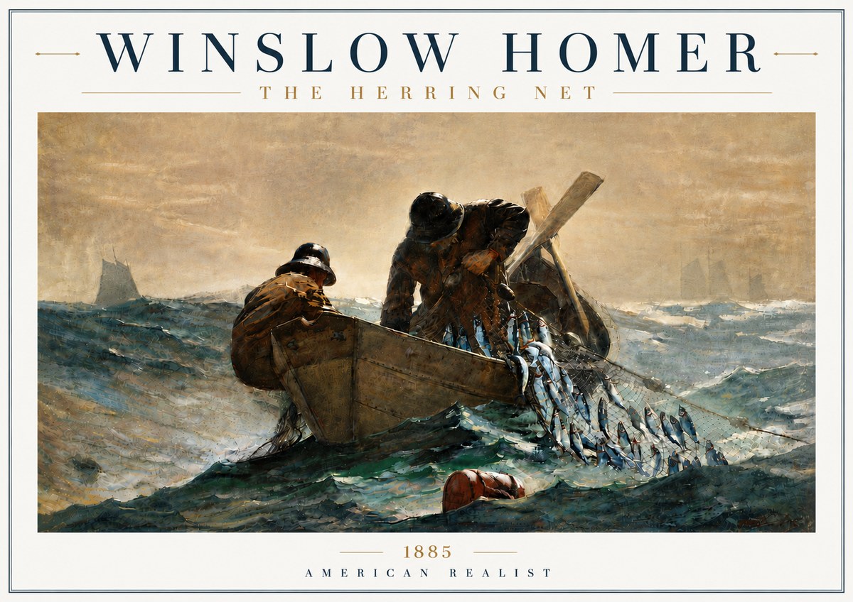 Winslow Homer The Herring Net I No6 - Póster