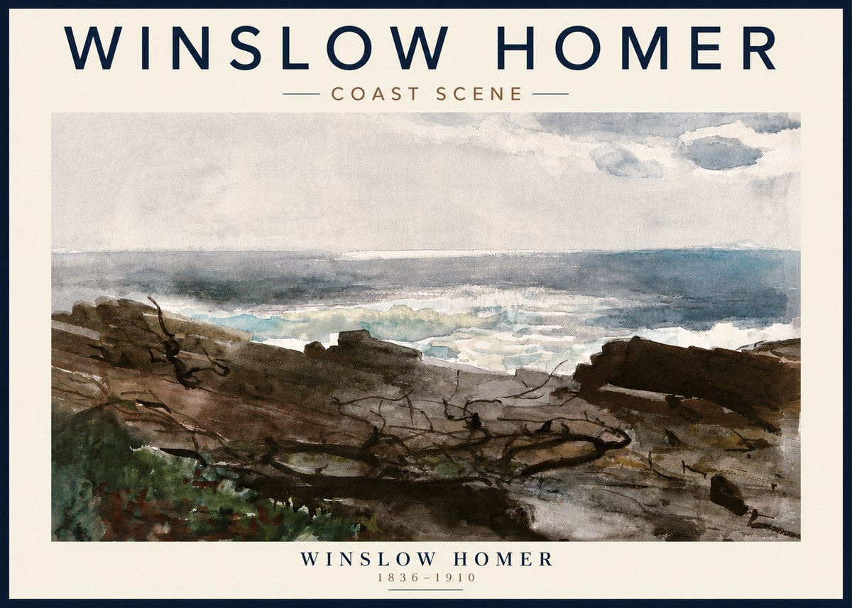 Winslow Homer Coast Scene No5 - Póster