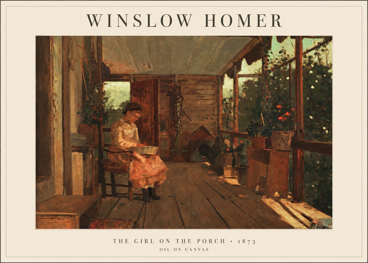 Winslow Homer The Girl on the Porch No1 - Póster