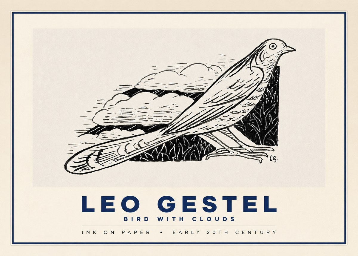 Leo Gestel Bird with Clouds No2 - Póster