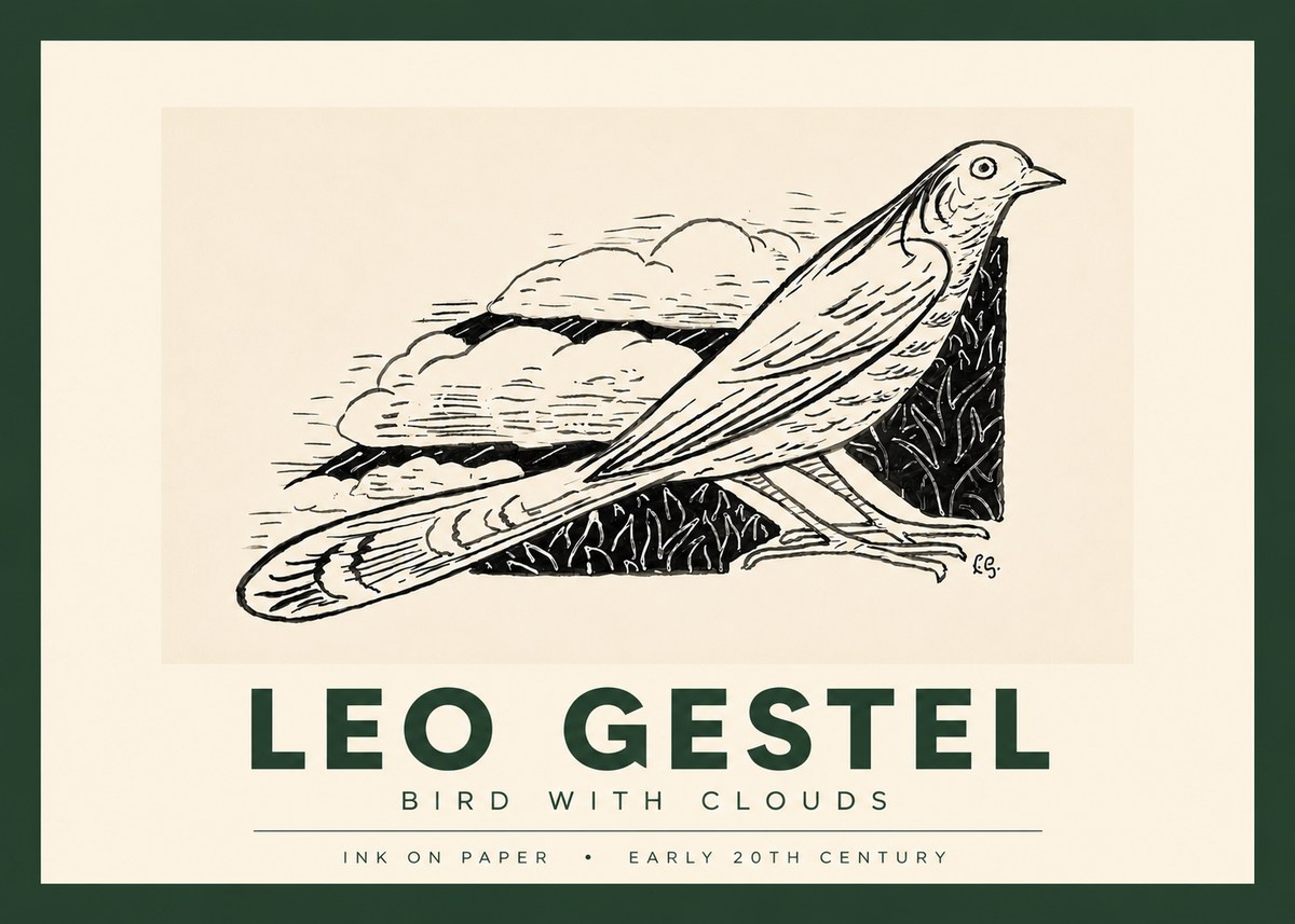 Leo Gestel Bird with Clouds No4 - Póster