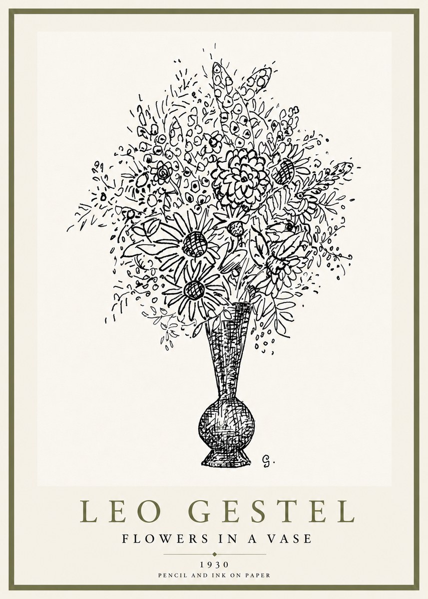 Leo Gestel Flowers in a Vase No3 - Póster