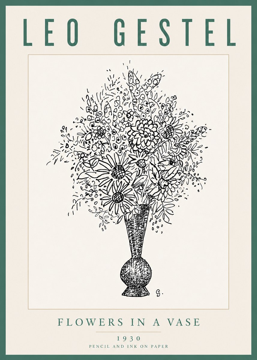 Leo Gestel Flowers in a Vase No5 - Póster