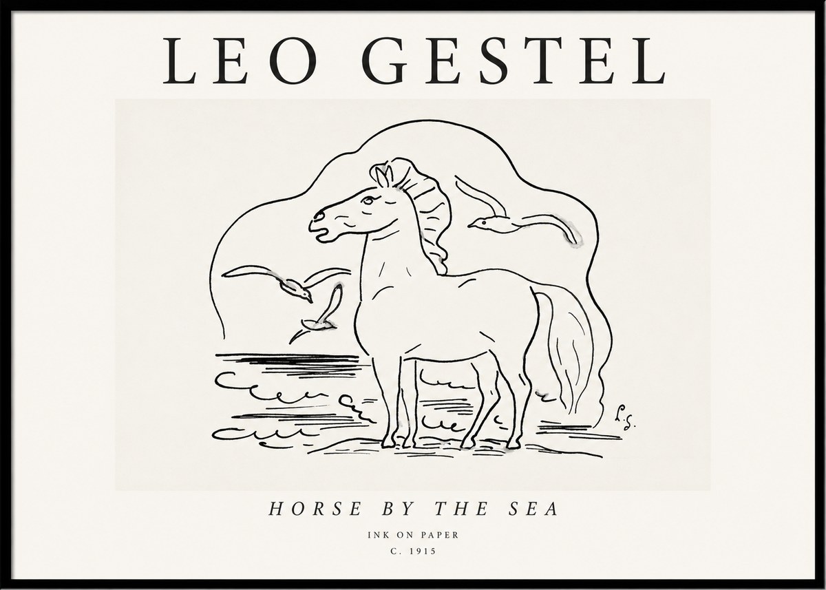 Leo Gestel Horse by the Sea No1 - Póster