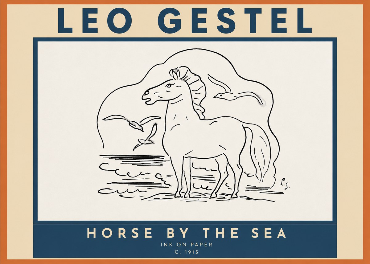 Leo Gestel Horse by the Sea No3 - Póster