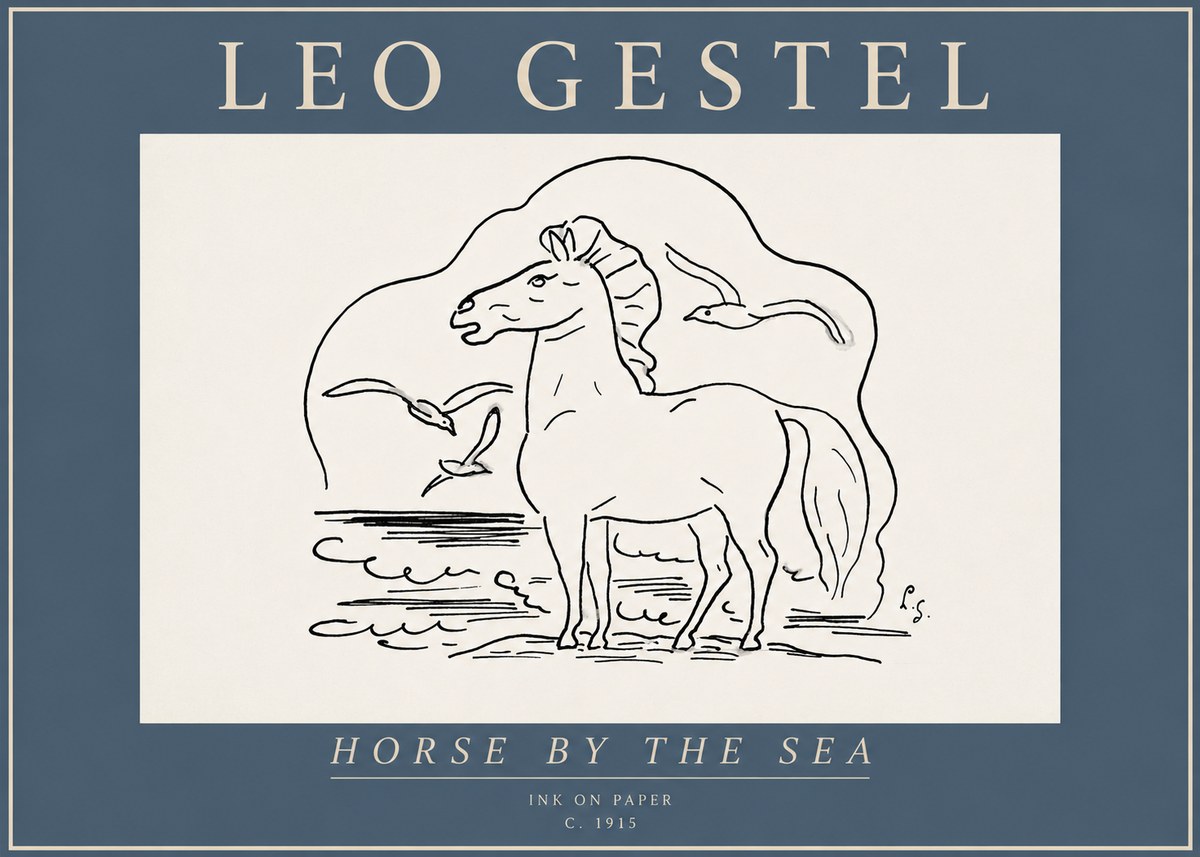 Leo Gestel Horse by the Sea No6 - Póster