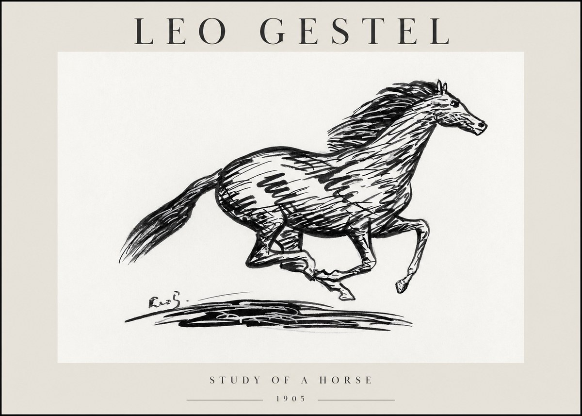 Leo Gestel Study of a Horse No1 - Póster