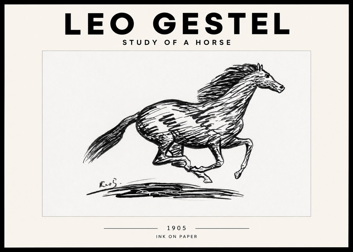 Leo Gestel Study of a Horse No2 - Póster