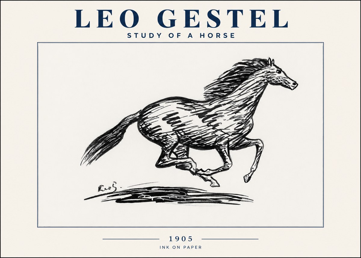 Leo Gestel Study of a Horse No4 - Póster