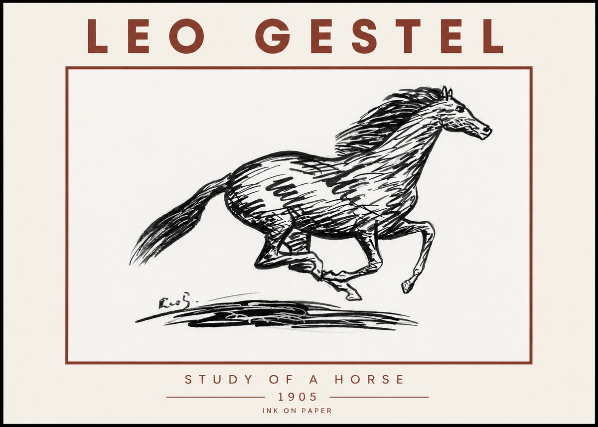 Leo Gestel Study of a Horse No5 - Póster