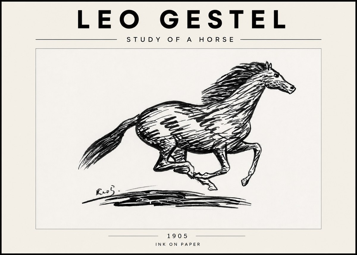 Leo Gestel Study of a Horse No6 - Póster