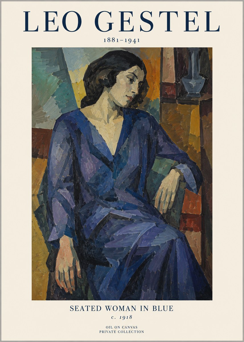 Leo Gestel Seated Woman in Blue No1 - Póster