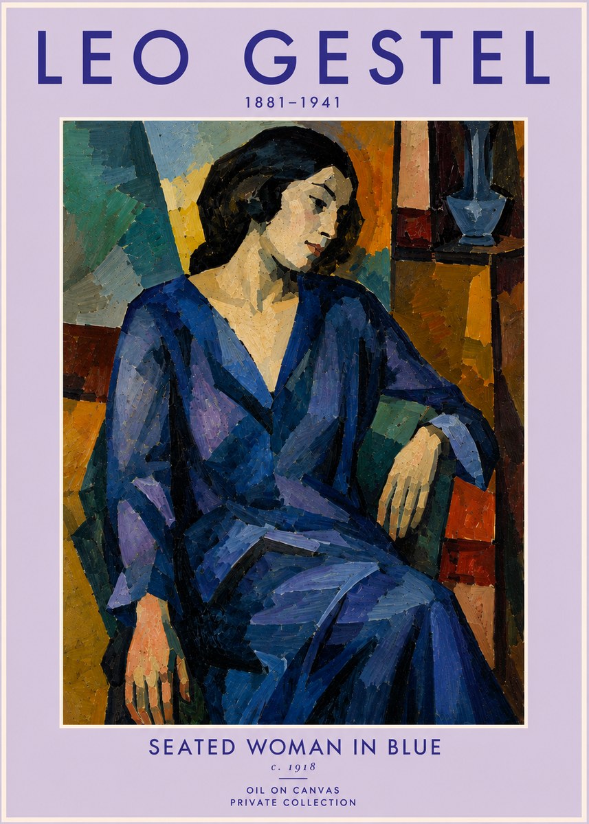 Leo Gestel Seated Woman in Blue No5 - Póster