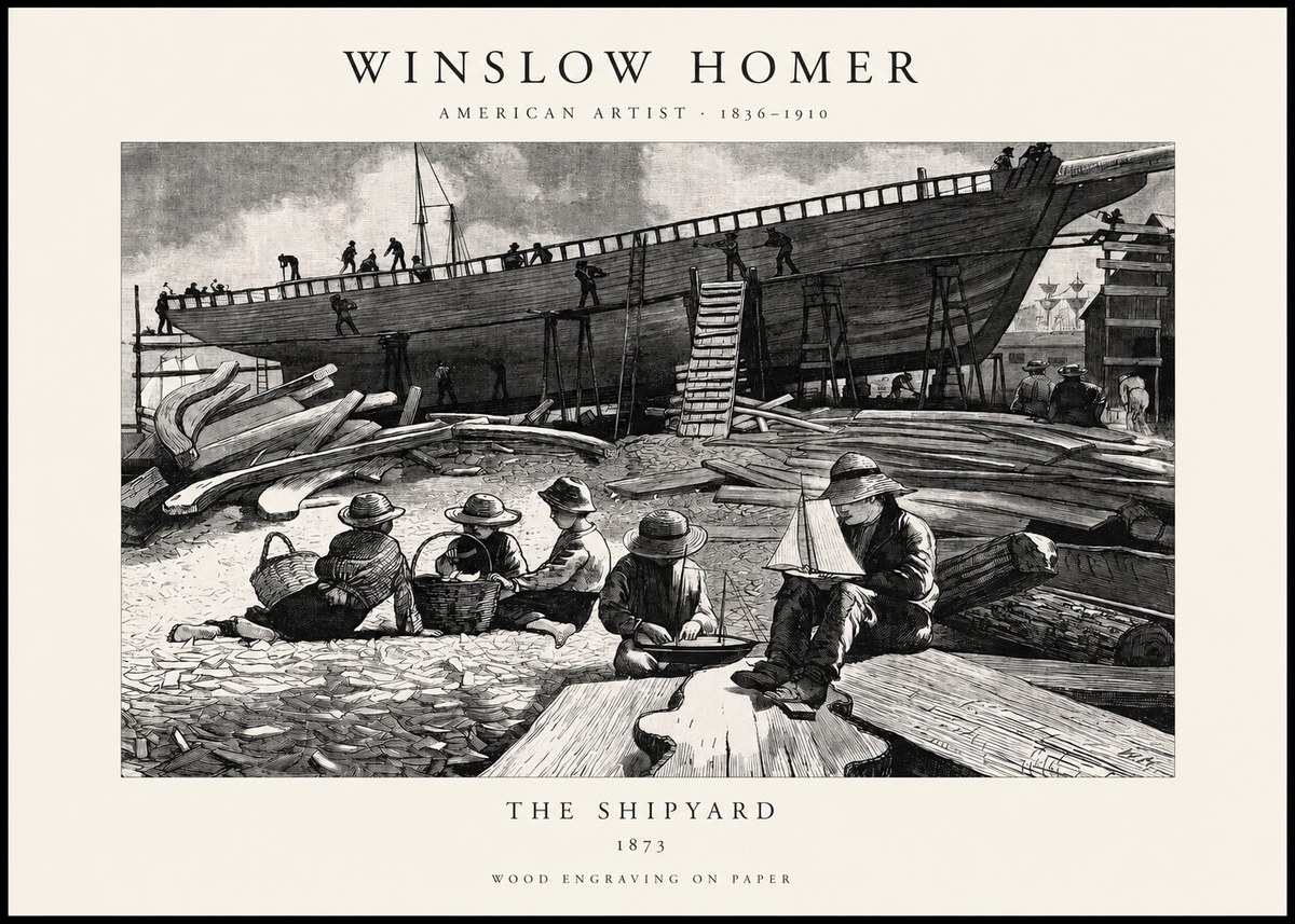 Winslow Homer The Shipyard No1 - Póster