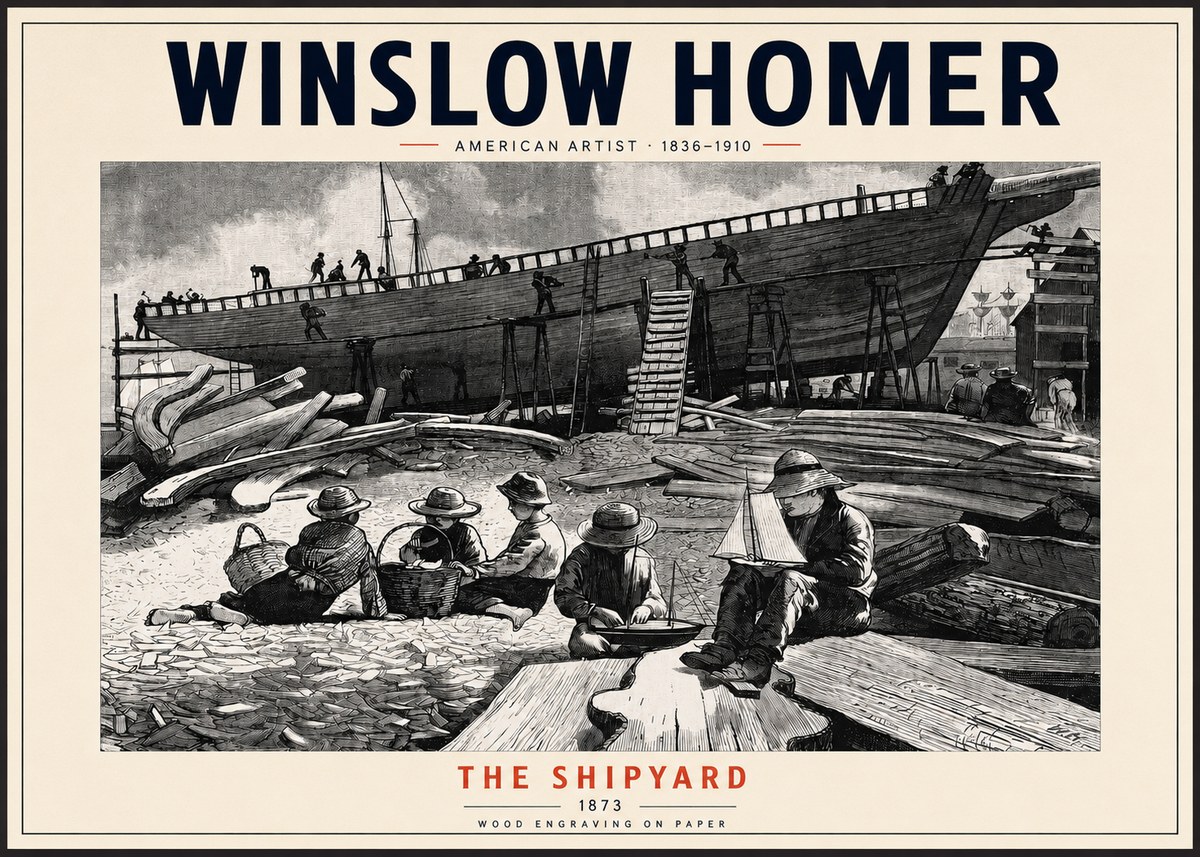 Winslow Homer The Shipyard No2 - Póster