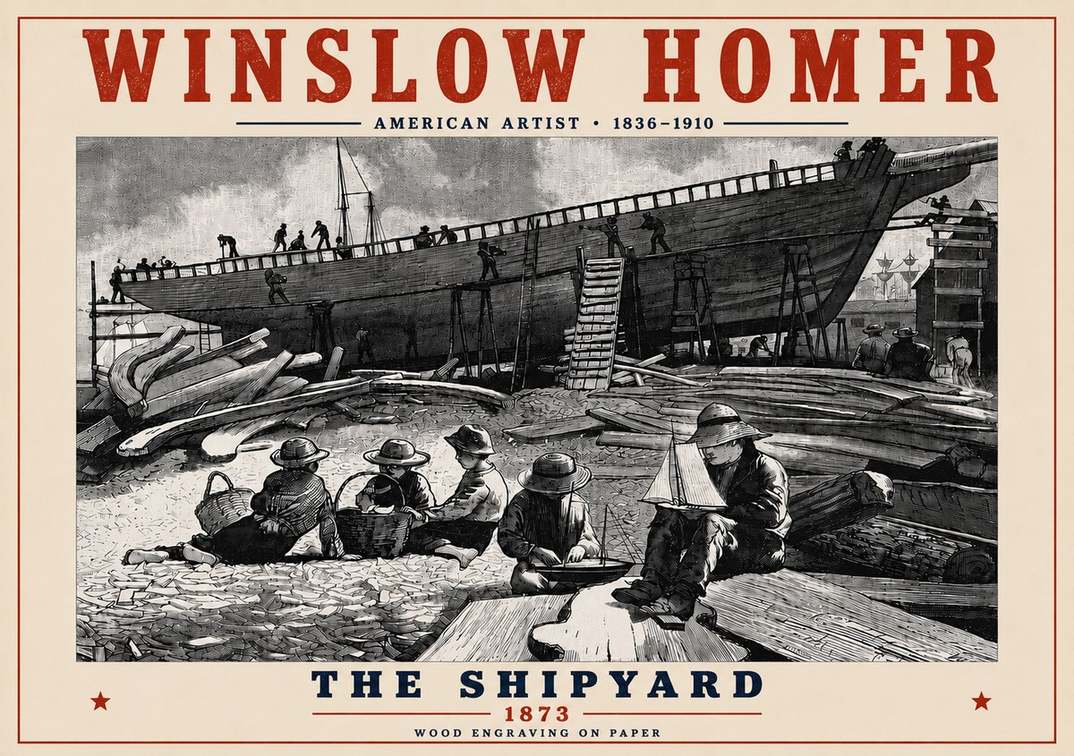 Winslow Homer The Shipyard No6 - Póster