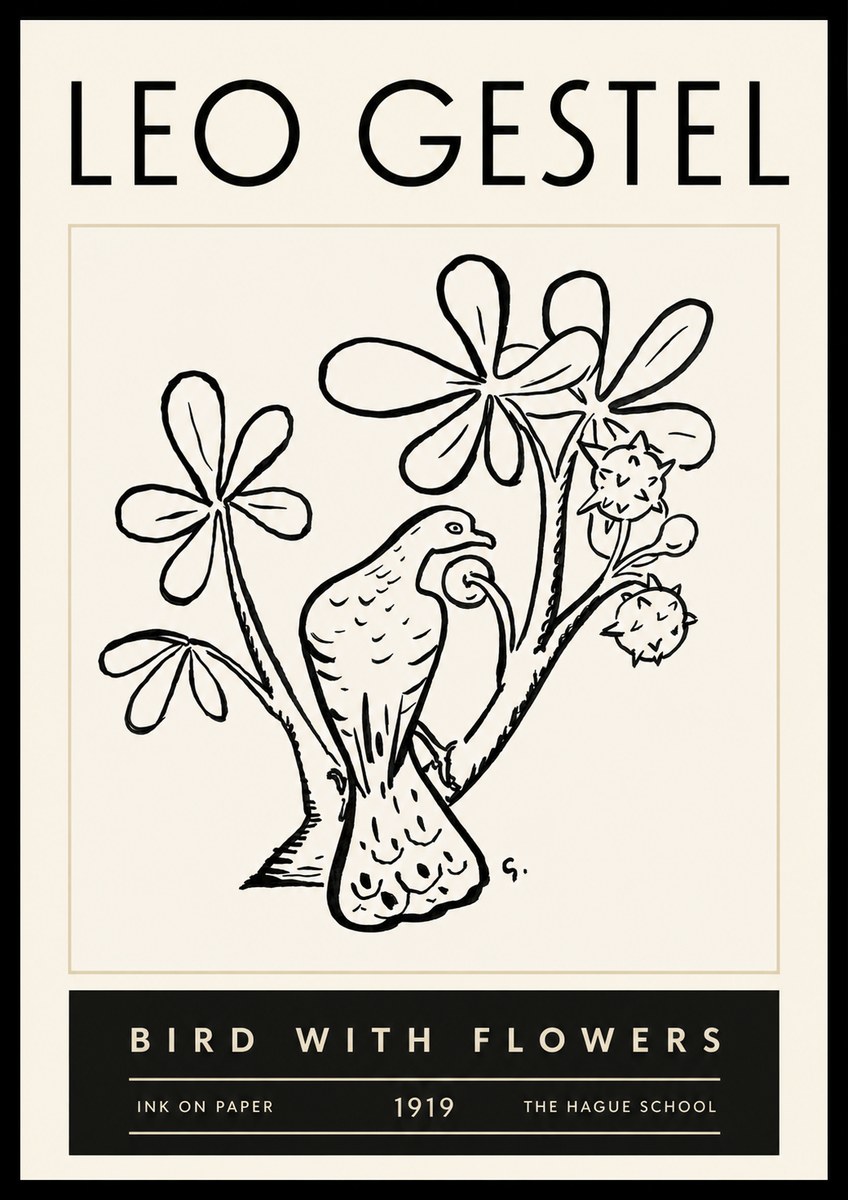 Leo Gestel Bird with Flowers No6 - Póster