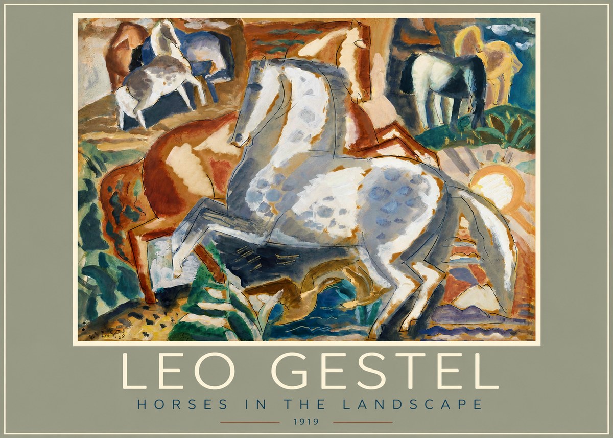 Leo Gestel Horses in the Landscape No2 - Póster