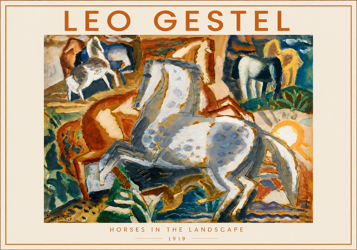 Leo Gestel Horses in the Landscape No6 - Póster