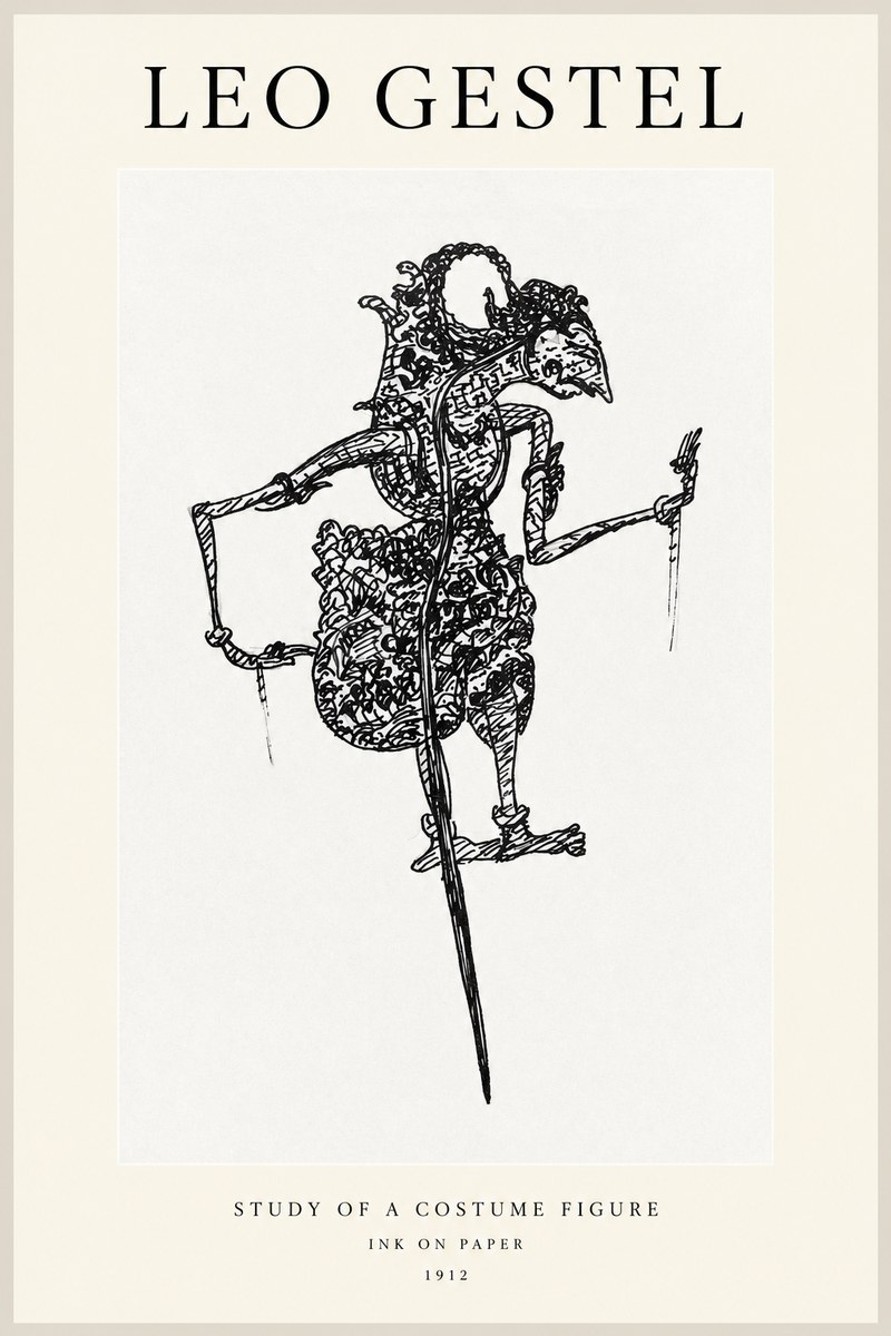 Leo Gestel Study of a Costume Figure No1 - Póster