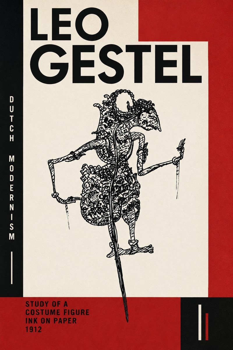 Leo Gestel Study of a Costume Figure No5 - Póster
