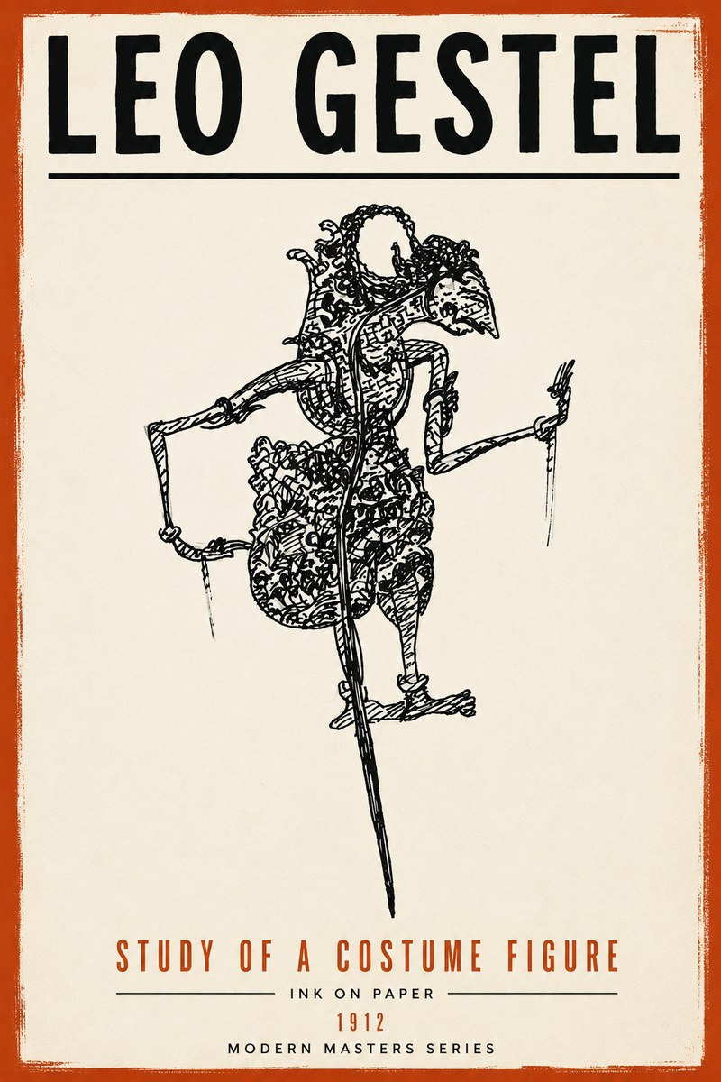 Leo Gestel Study of a Costume Figure No6 - Póster