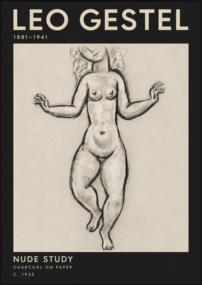 Leo Gestel Nude Study No3 - Póster