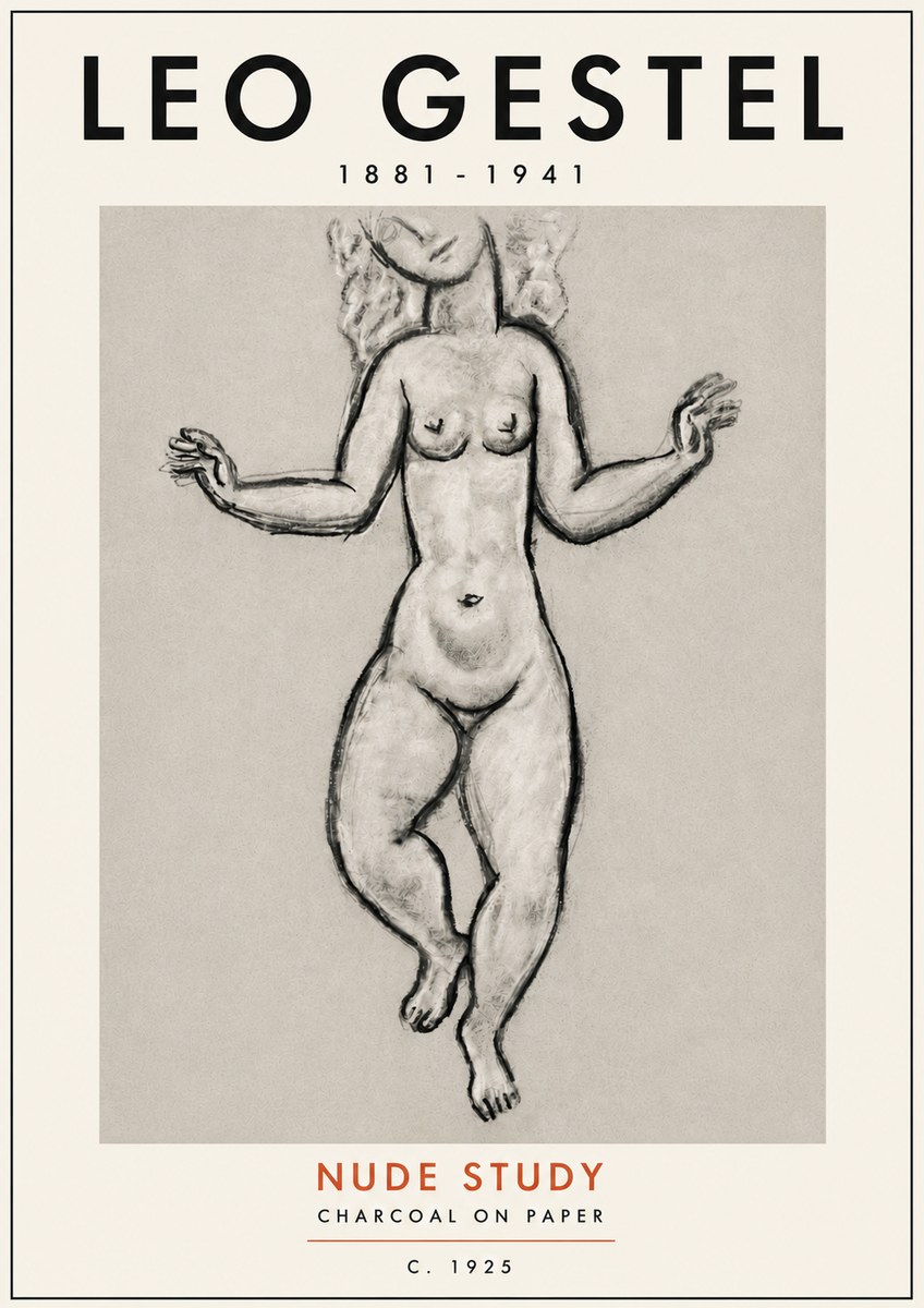 Leo Gestel Nude Study No5 - Póster