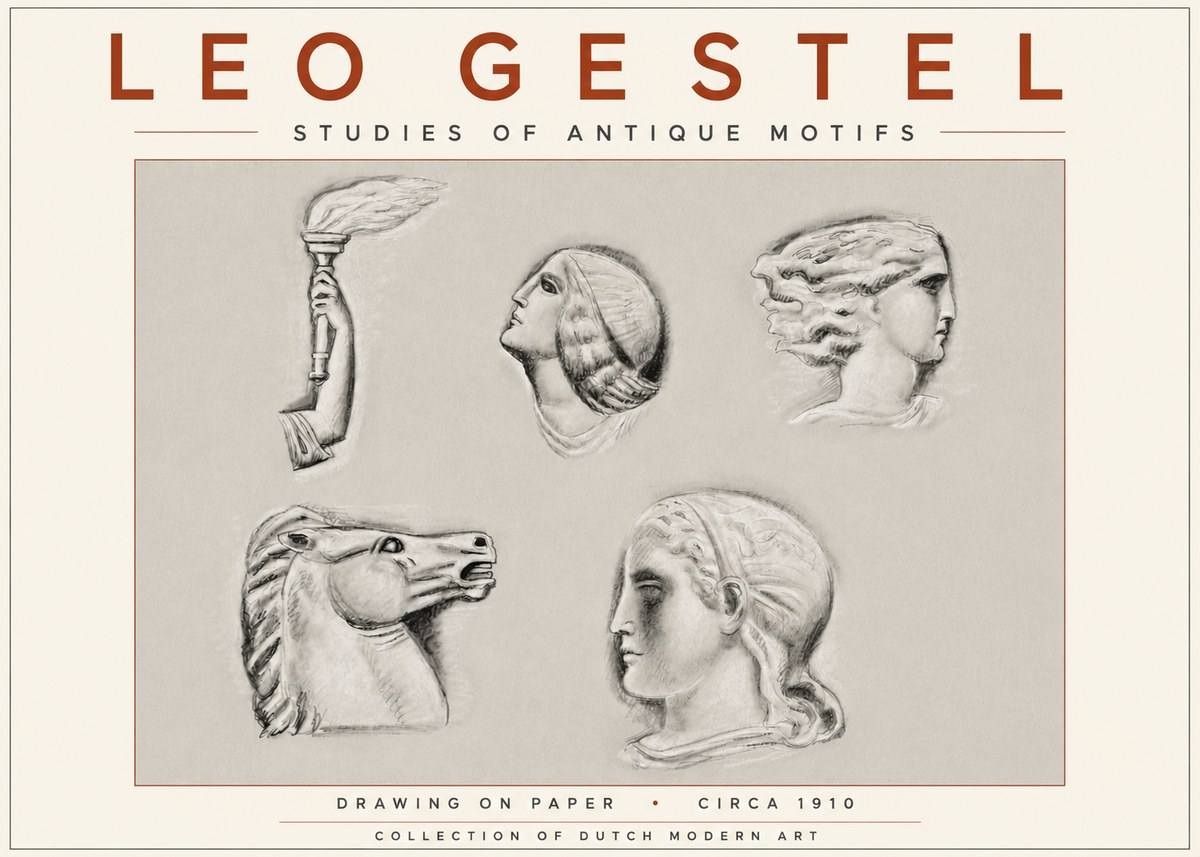 Leo Gestel Studies of Antique Motifs No6 - Póster