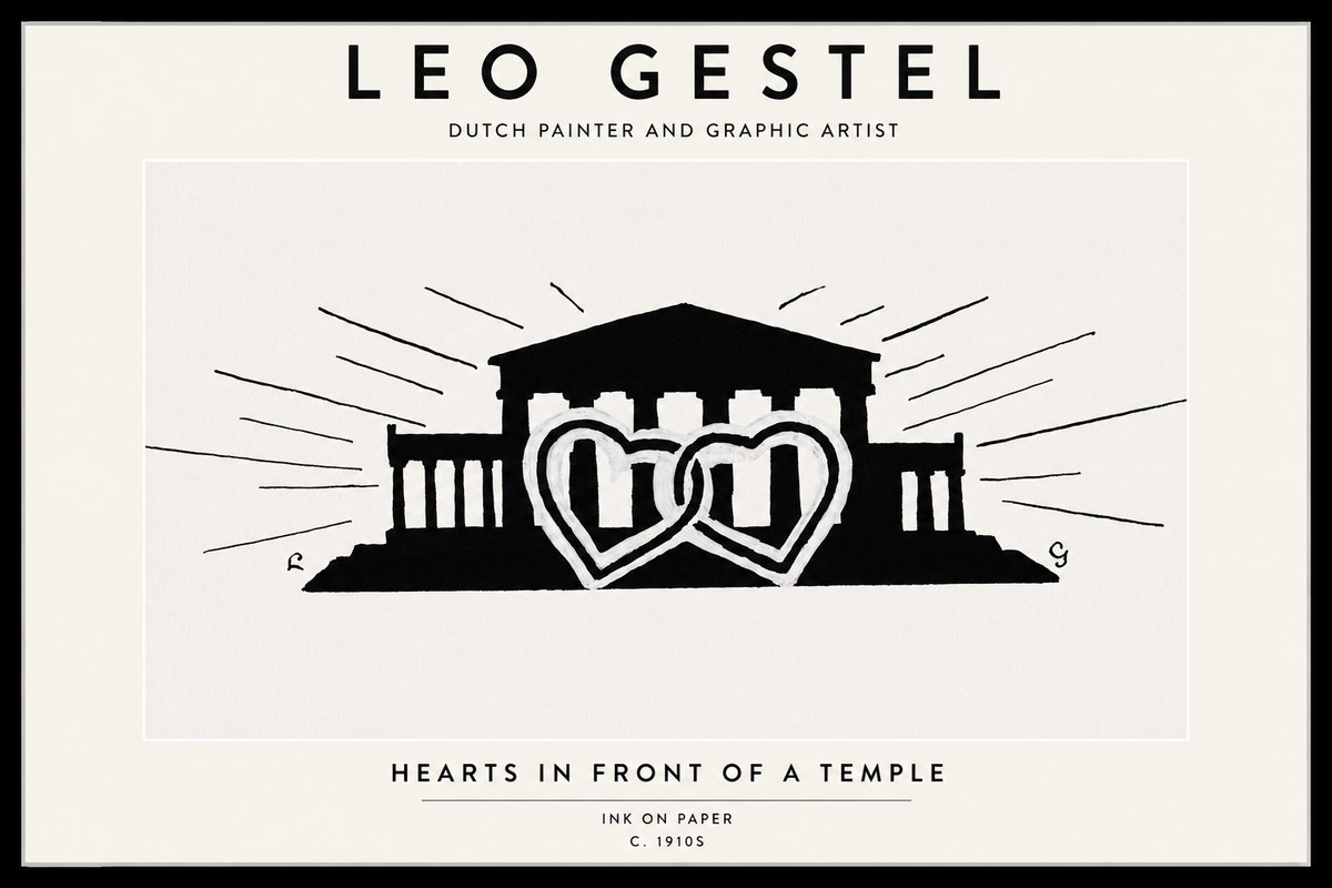 Leo Gestel Hearts in Front of a Temple No1 - Póster