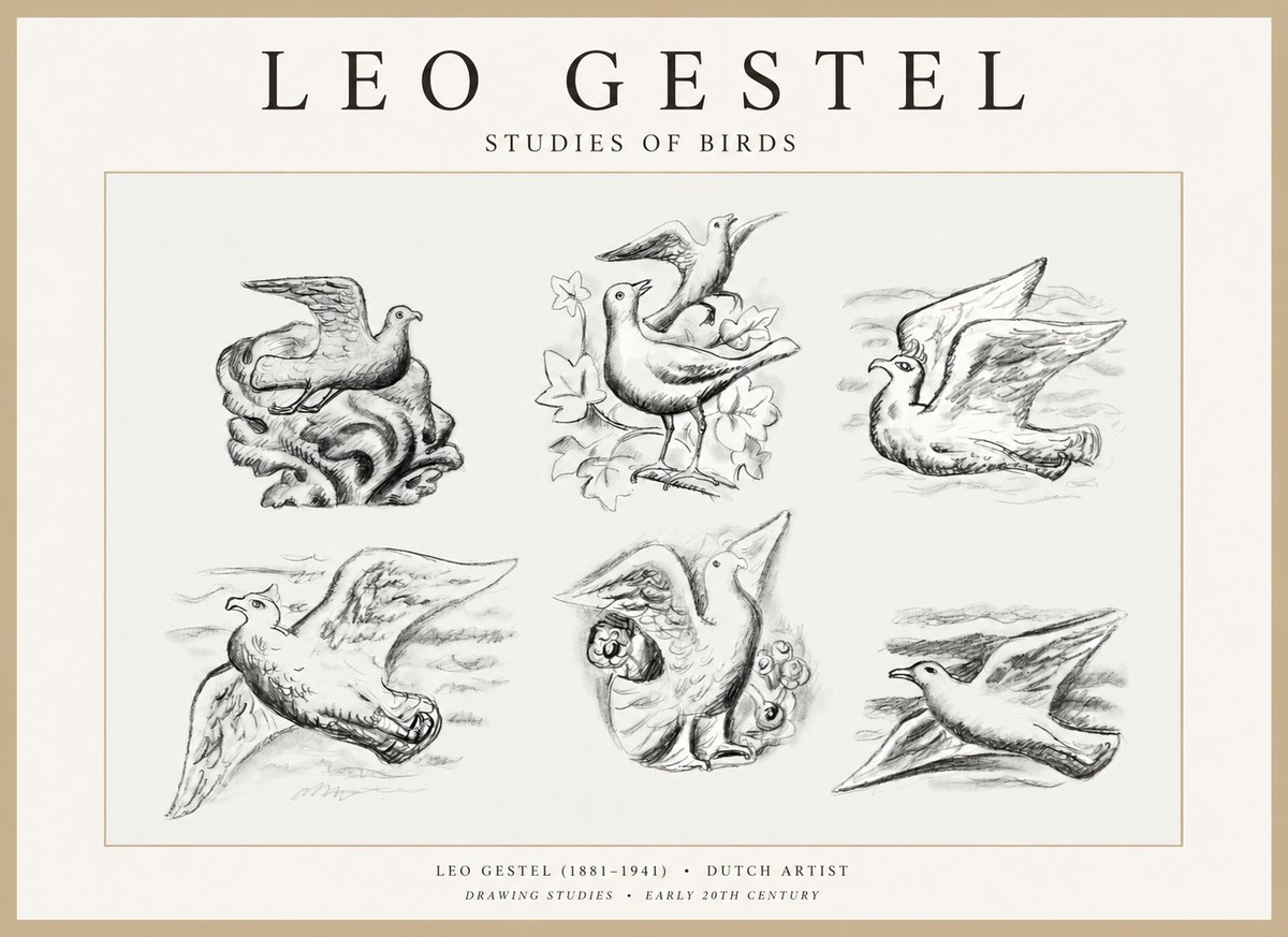 Leo Gestel Studies of Birds No1 - Póster