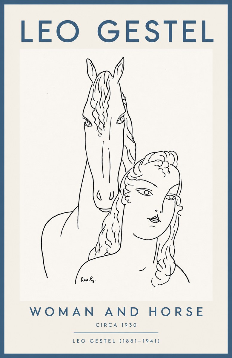 Leo Gestel Woman and Horse No2 - Póster