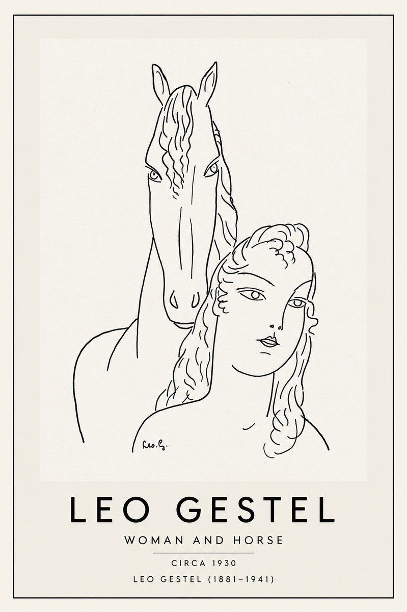 Leo Gestel Woman and Horse No3 - Póster