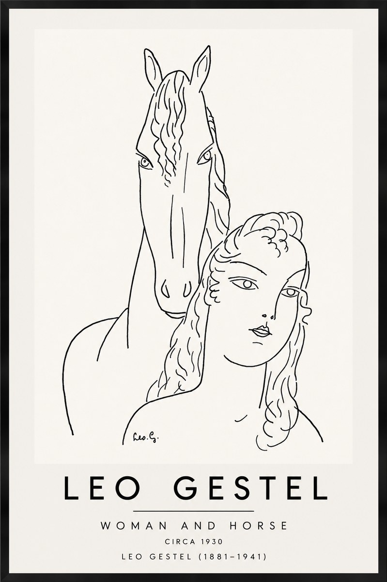 Leo Gestel Woman and Horse No6 - Póster