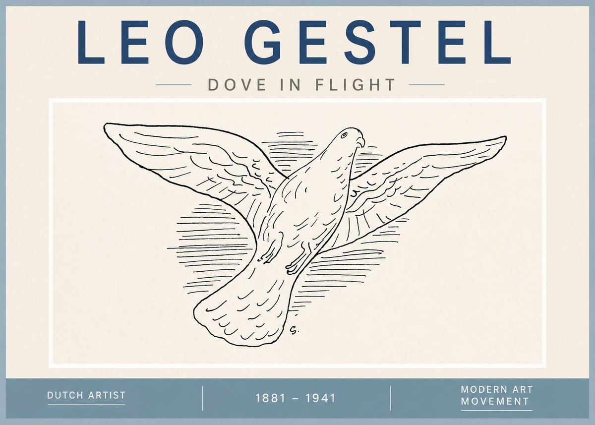 Leo Gestel Dove in Flight No4 - Póster