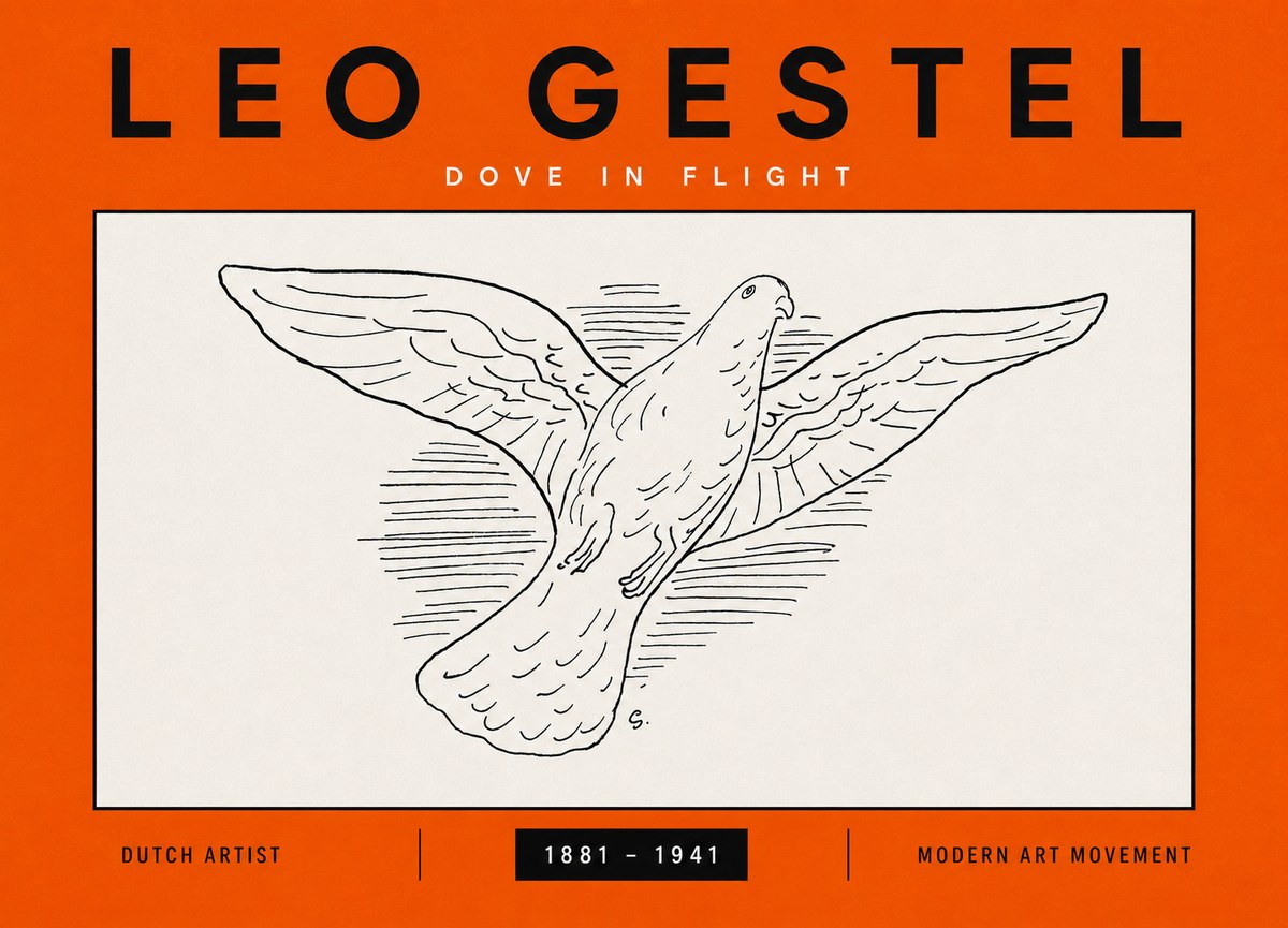 Leo Gestel Dove in Flight No5 - Póster