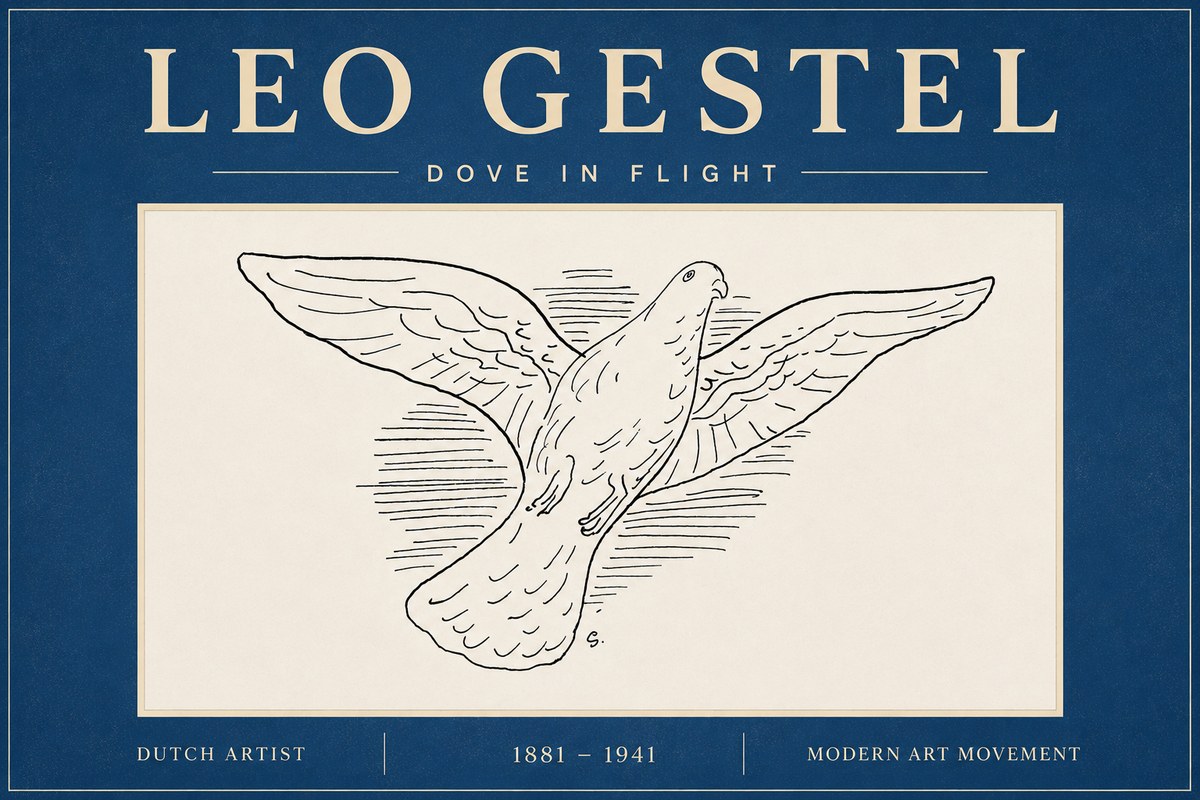 Leo Gestel Dove in Flight No6 - Póster
