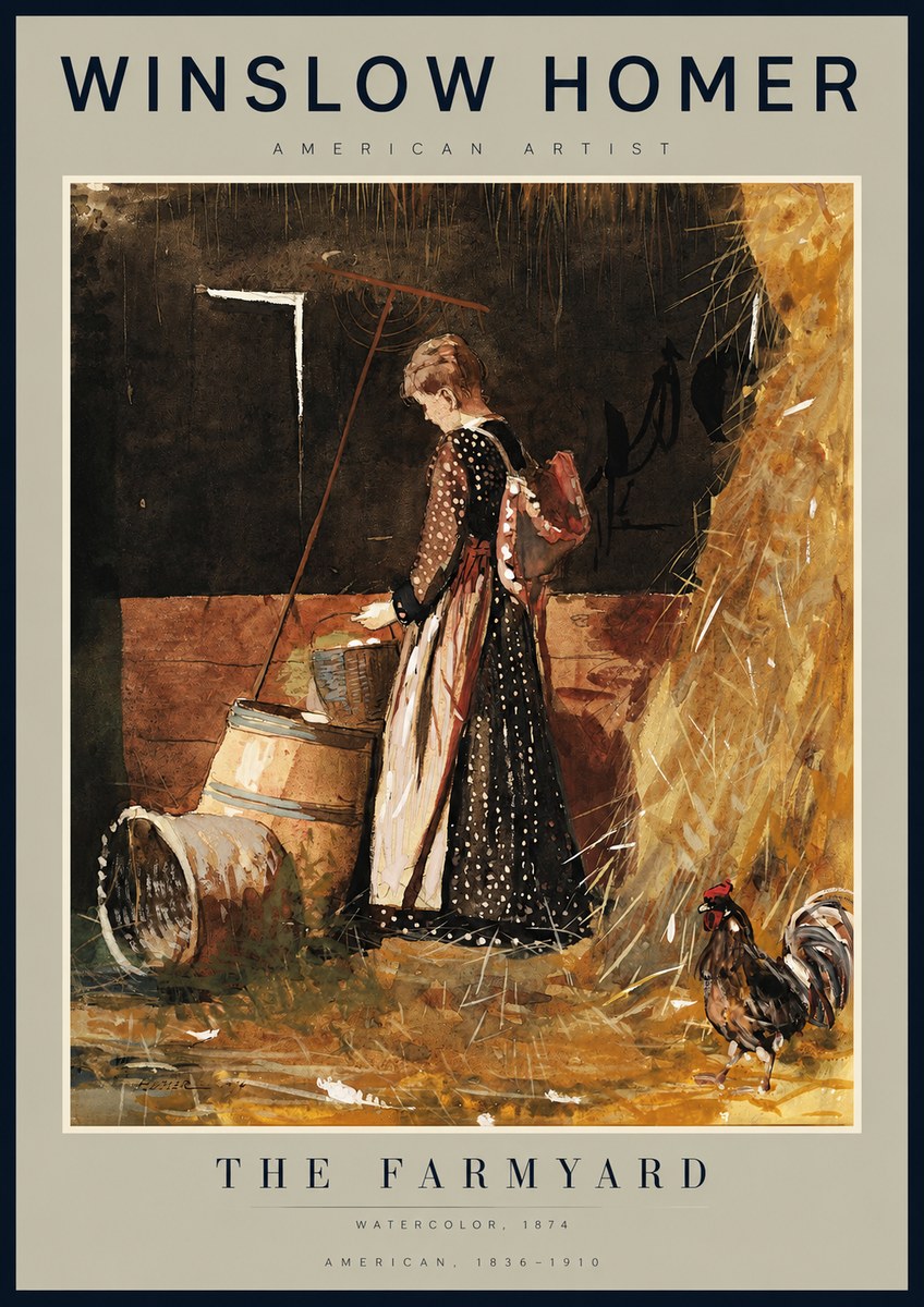 Winslow Homer The Farmyard No2 - Póster