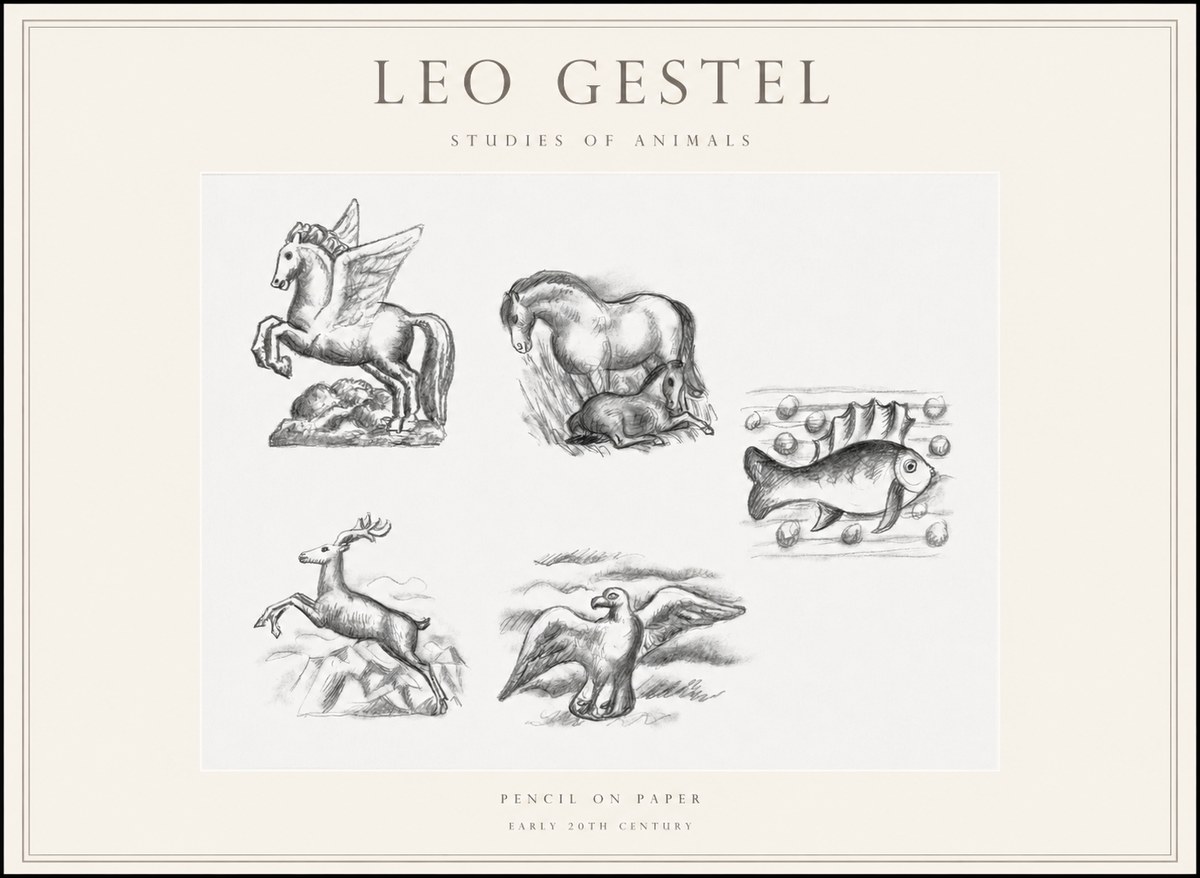Leo Gestel Studies of Animals No1 - Póster