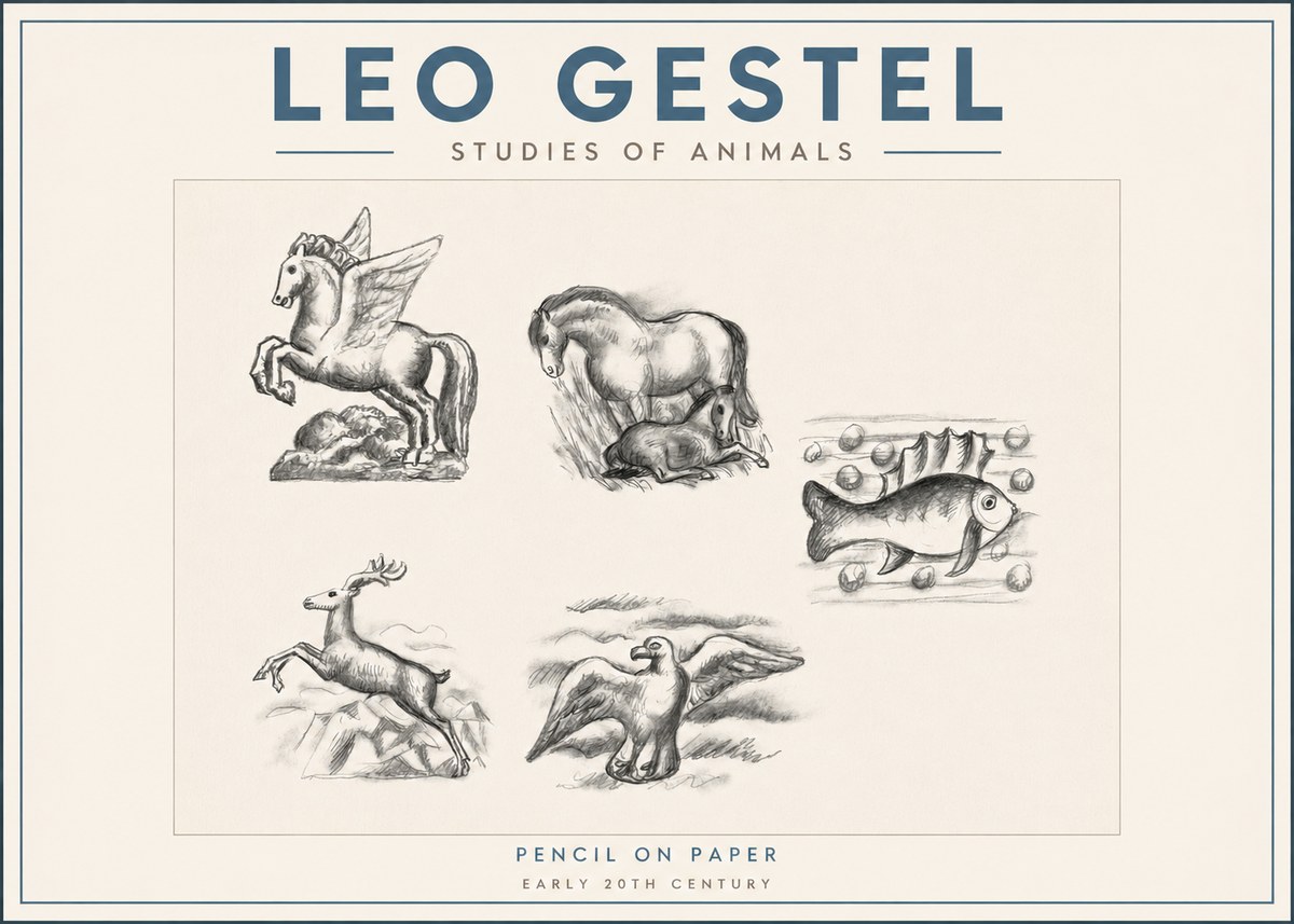 Leo Gestel Studies of Animals No2 - Póster