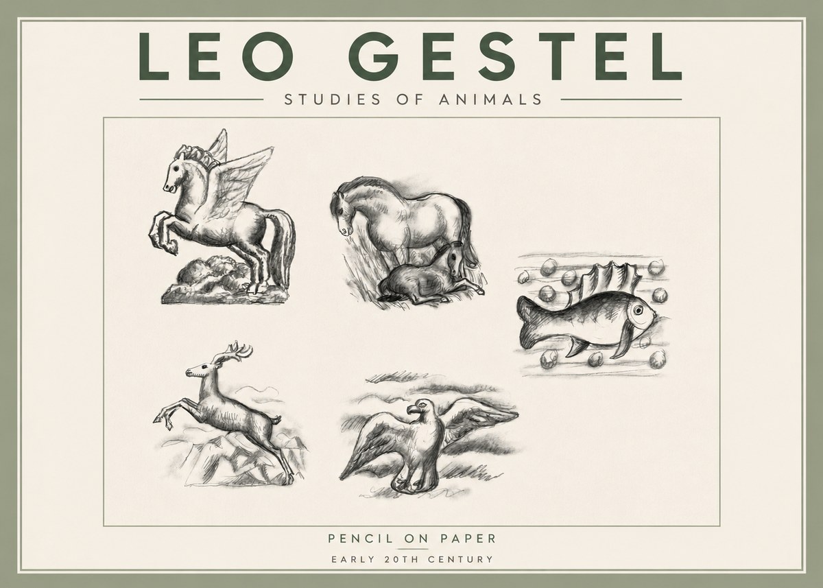 Leo Gestel Studies of Animals No3 - Póster