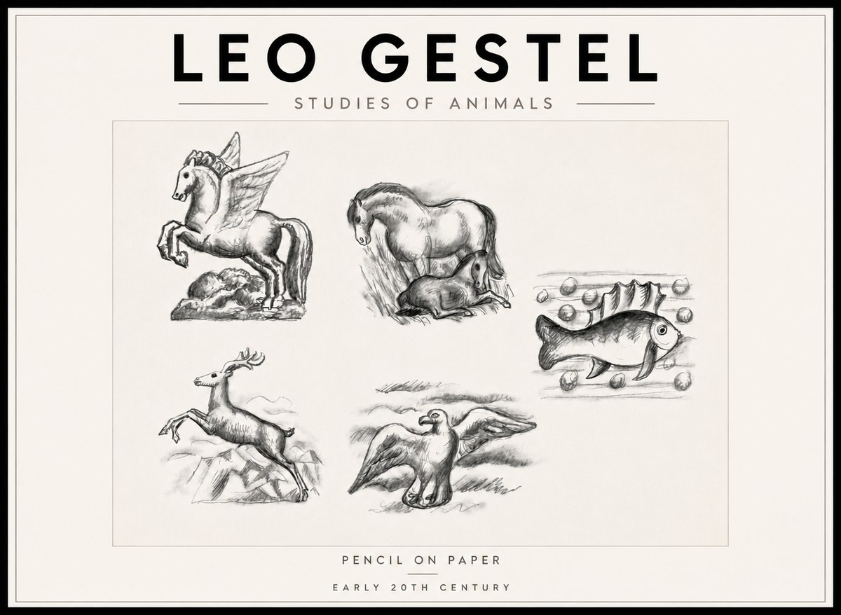 Leo Gestel Studies of Animals No6 - Póster