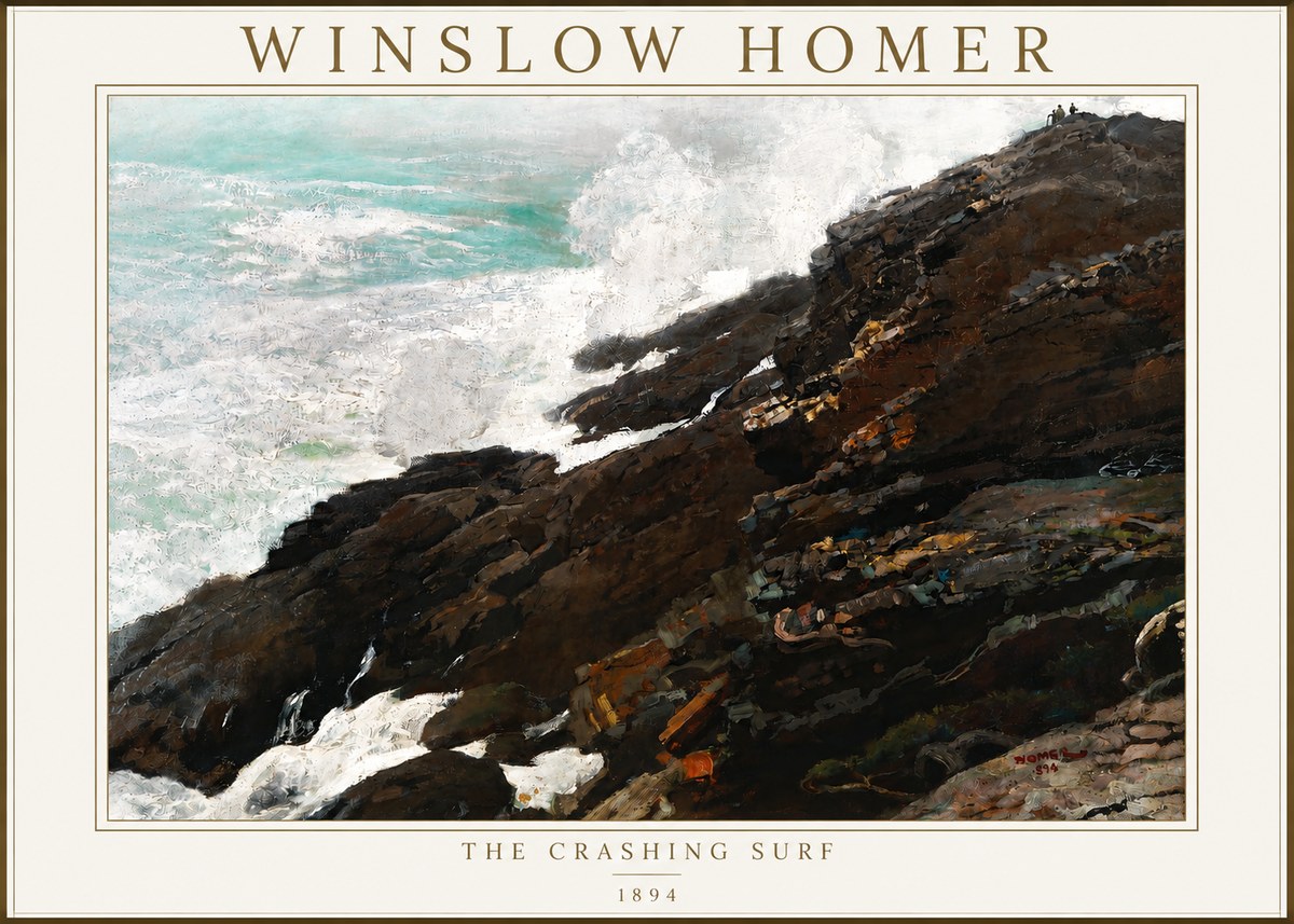 Winslow Homer The Crashing Surf No3 - Póster